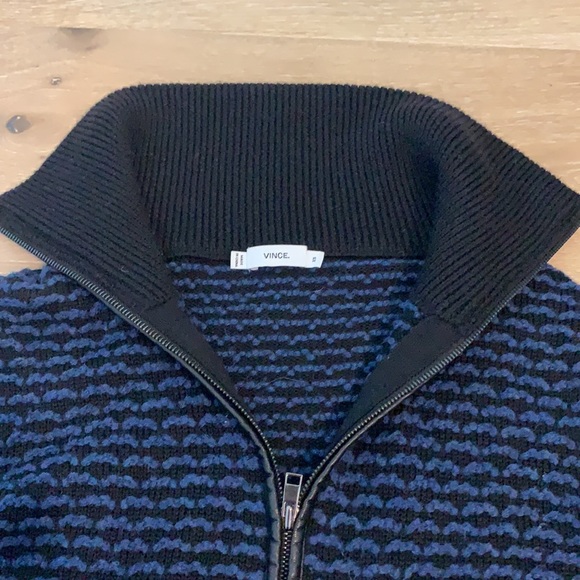 Vince Wool turtleneck striped jacket cardigan - Picture 3 of 14